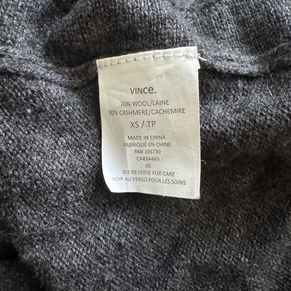 Vince Gray Cardigan Sweater with Wrap Design - Picture 6 of 7